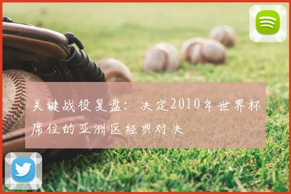 关键战役复盘:决定2010年世界杯席位的亚洲区经典对决